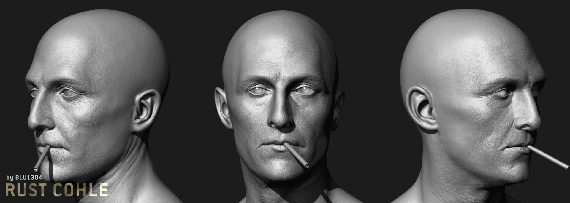 Zbrush sculpt of rust cohle from true detective 